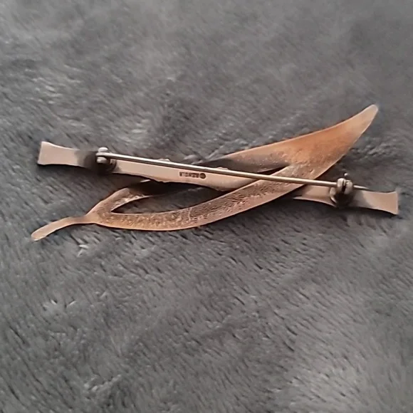 Vintage Renoir Matisse CopperEnamel Brooch, MCM BambooAsian Style Pin - Picture 2 of 3